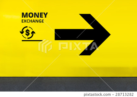 Airport Sign With Money Exchange Icon 28713282