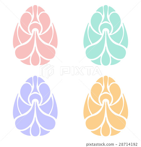 Set of Easter egg art on white background Set of Easter egg art on white background 28714192