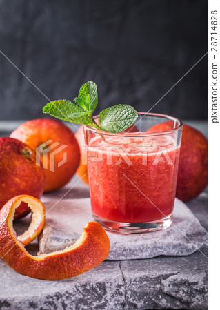 Blood orange fresh drink on stone background 28714828