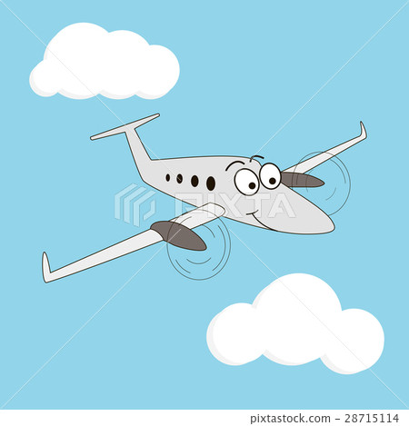 Cartoon style smiling airplane Cartoon style smiling airplane 28715114