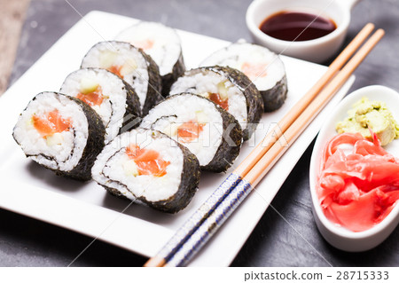 Sushi rolls close up Sushi rolls close up 28715333