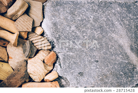 Ceramic shards from left border of marble Ceramic shards from left border of marble 28715428