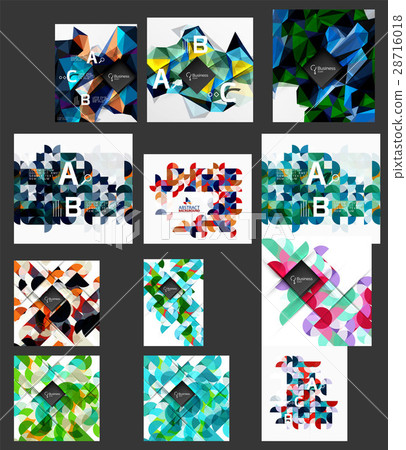 Mega collection of low poly triangle mosaic 28716018