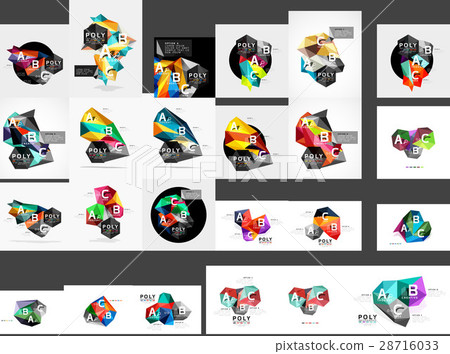 Mega collection of low poly triangle mosaic 28716033