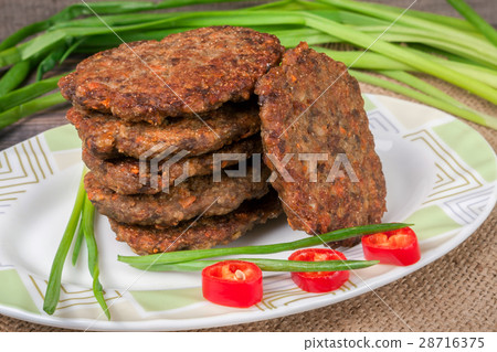 liver pancakes or cutlets with chili pepper and liver pancakes or cutlets with chili pepper and 28716375