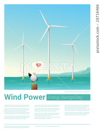 Energy concept background with wind turbine Energy concept background with wind turbine 28716466