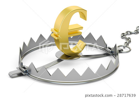 money trap with euro sign, 3D rendering 28717639