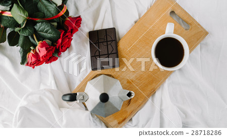 A cup of coffee, coffee on the wooden Boards A cup of coffee, coffee on the wooden Boards 28718286