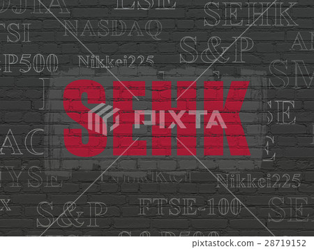 Stock market indexes concept: SEHK on wall 28719152