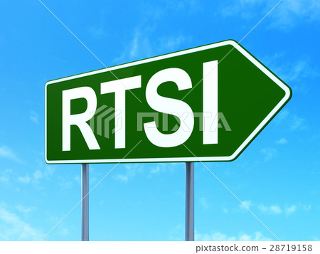 Stock market indexes concept: RTSI on road sign Stock market indexes concept: RTSI on road sign 28719158
