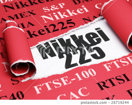 Stock market indexes concept: black text Nikkei Stock market indexes concept: black text Nikkei 28719244