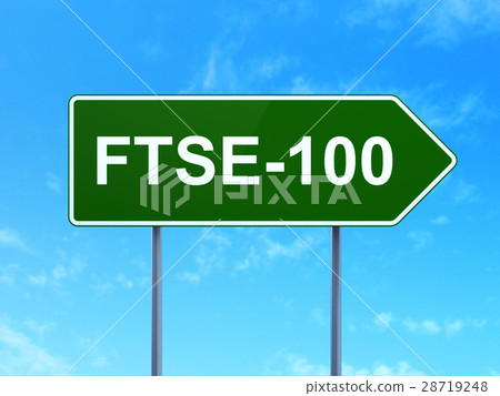Stock market indexes concept: FTSE-100 on road 28719248