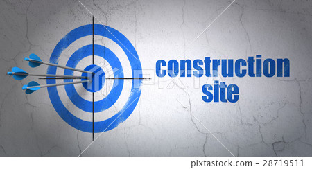 Construction concept: target and Construction Site Construction concept: target and Construction Site 28719511