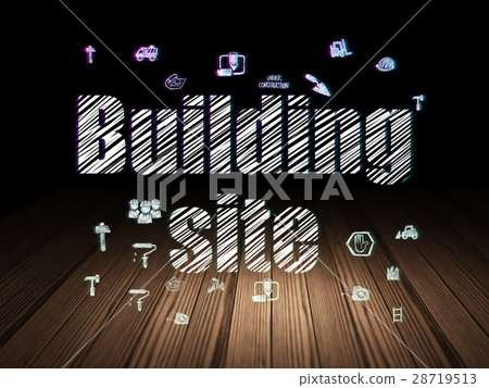 Construction concept: Building Site in grunge dark Construction concept: Building Site in grunge dark 28719513