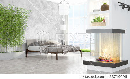 Modern bright interior . 3D rendering Modern bright interior . 3D rendering 28719696