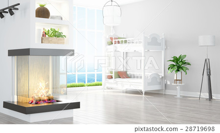 Modern bright interior . 3D rendering Modern bright interior . 3D rendering 28719698