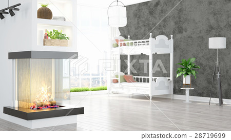 Modern bright interior . 3D rendering 28719699