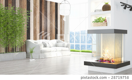 Modern bright interior . 3D rendering Modern bright interior . 3D rendering 28719758