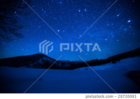 Winter starry sky 28720081