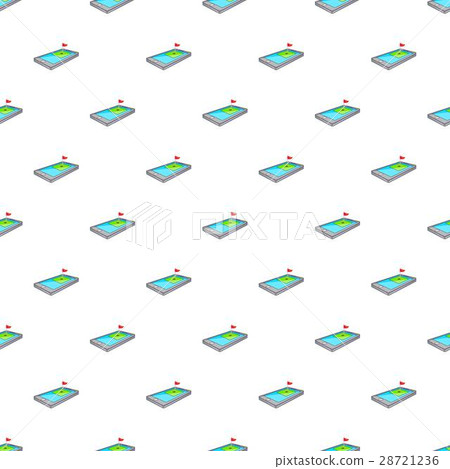 Golf course on phone pattern, cartoon style 28721236