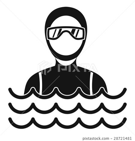 Scuba diver man in diving suit icon, simple style 28721481