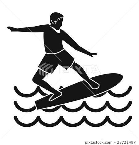 Surfer icon, simple style Surfer icon, simple style 28721497