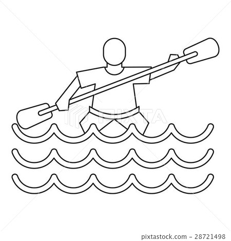 Kayak slalom icon, simple style Kayak slalom icon, simple style 28721498