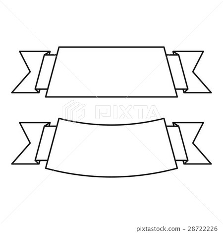 Two ribbons icon, outline style - Stock Illustration [28722226] - PIXTA
