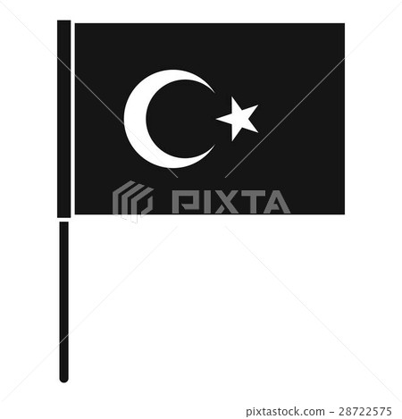 Turkish flag icon, simple style Turkish flag icon, simple style 28722575