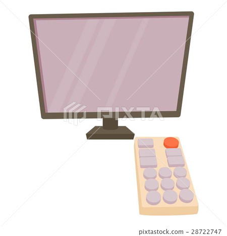 TV with remote icon, cartoon style TV with remote icon, cartoon style 28722747