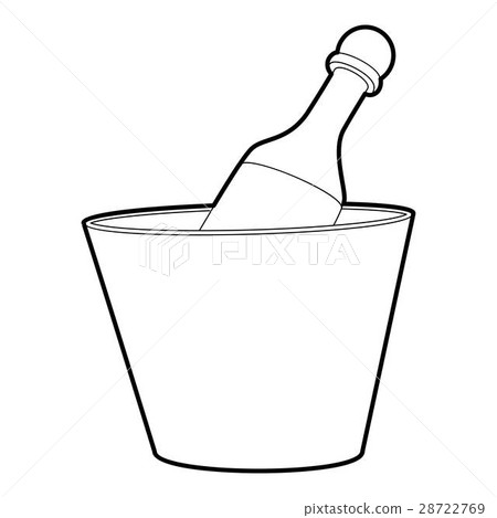 Champagne in bucket icon, outline style 28722769