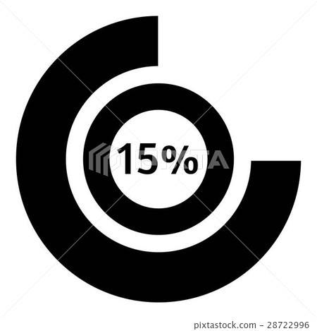 Fifteen percent download icon, simple style 28722996