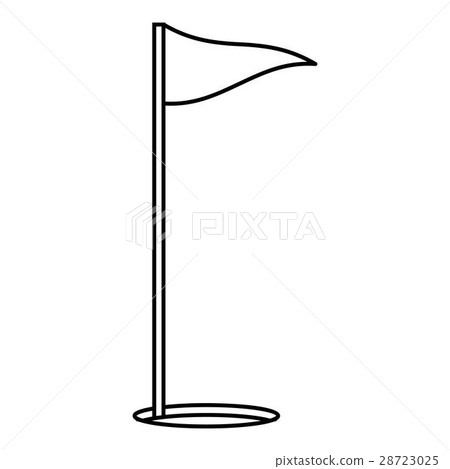 Flags of golf course icon, outline style Flags of golf course icon, outline style 28723025