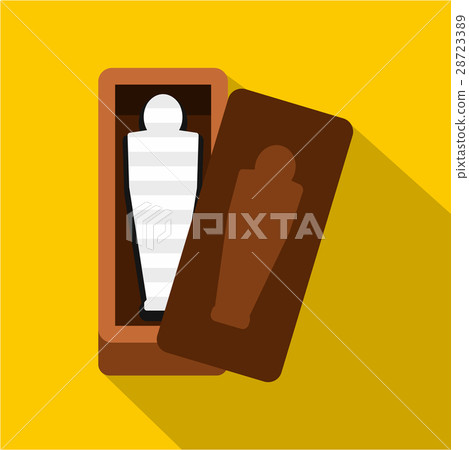 Sarcophagus of an Egyptian mummy icon, flat style 28723389
