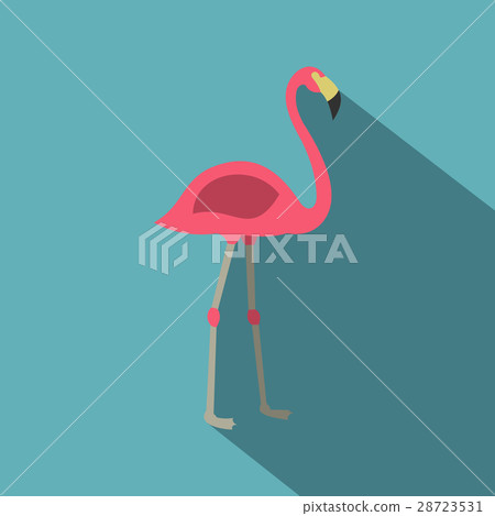 Pink flamingo icon, flat style Pink flamingo icon, flat style 28723531