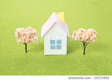 Model of housing and cherry tree Model of housing and cherry tree 28723895