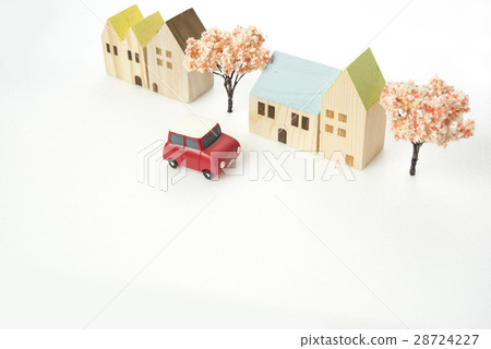 Model of housing and cherry tree 28724227