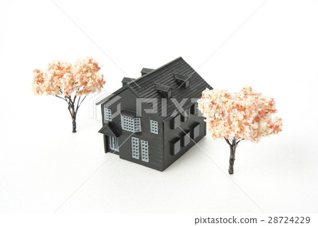 Model of housing and cherry tree Model of housing and cherry tree 28724229
