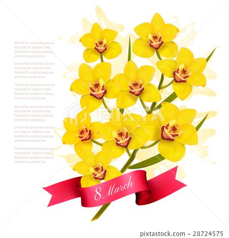 8th March illustration with yellow flowers.  28724575