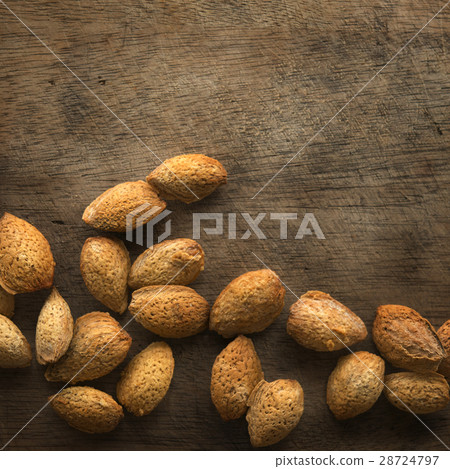 Almonds shell with copy space 28724797
