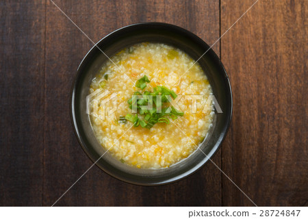 Congee bowl top view Congee bowl top view 28724847