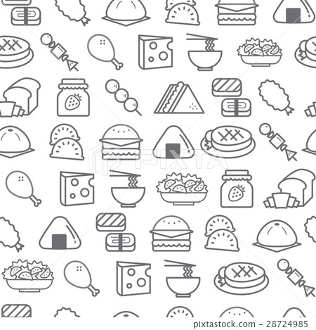 Line icons seamless pattern, Food Line icons seamless pattern, Food 28724985