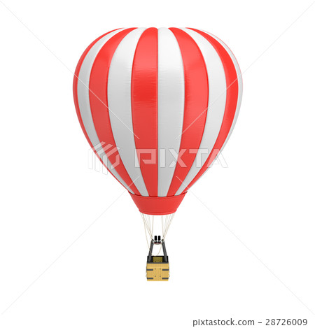 3d rendering of a red and white hot air balloon 28726009