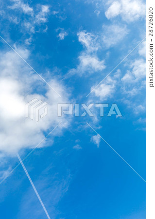 Blue sky and airplane cloud Blue sky and airplane cloud 28726020
