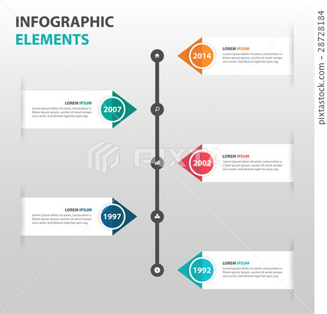 colorful timeline Infographics elements template 28728184