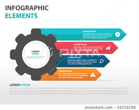 colorful cog gear Infographics elements template 28728298