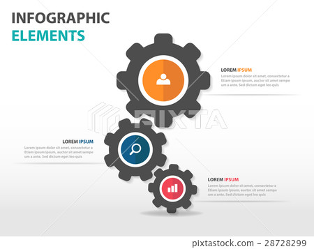 colorful cog gear Infographics elements template 28728299