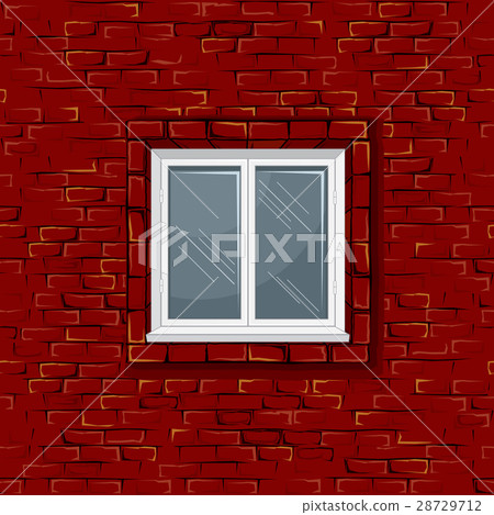 Old Brick Wall With Window. Seamless Pattern 28729712