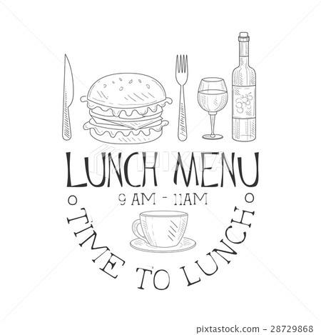Cafe Lunch Menu Promo Sign In Sketch Style With Cafe Lunch Menu Promo Sign In Sketch Style With 28729868