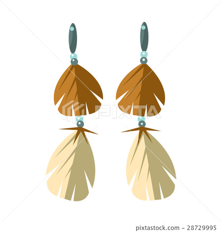 Earrings With Feathers, Native American Indian 28729995